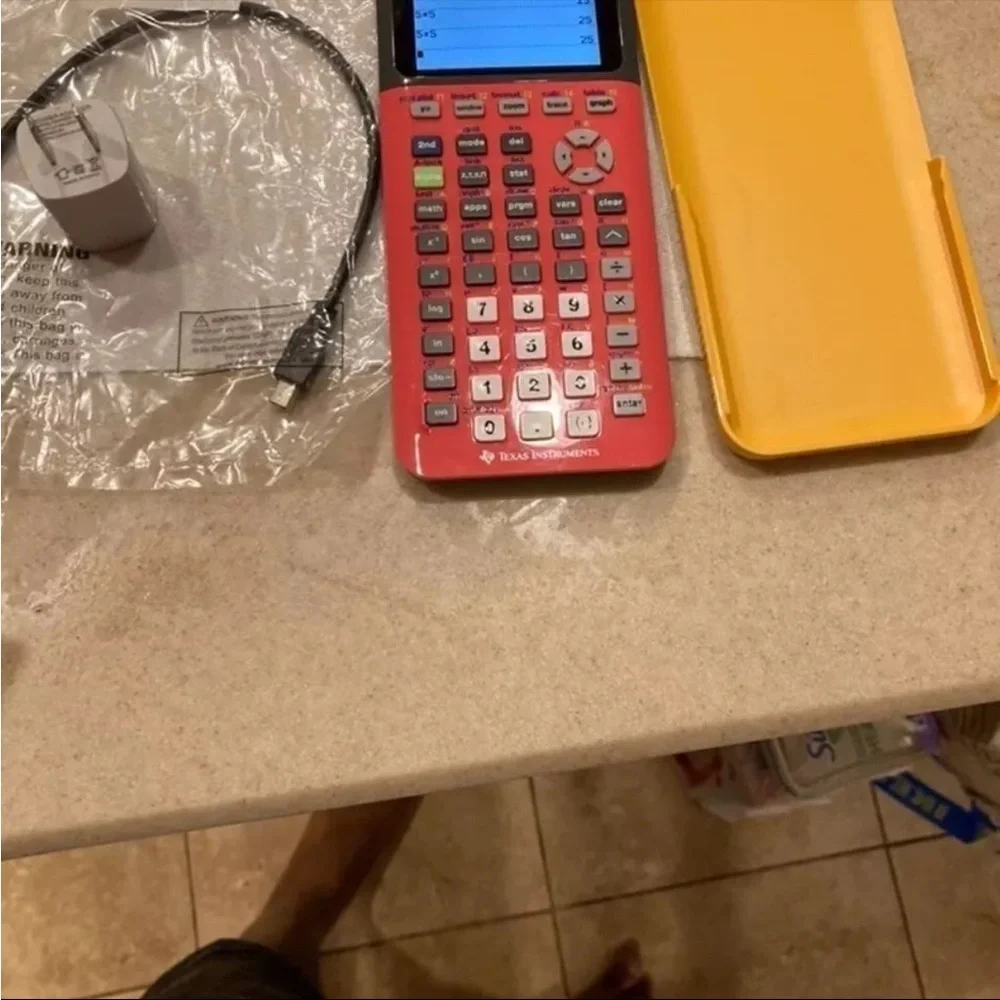 Texas Instruments TI-84 Plus CE Graphing Calculator Cover and Cable ONLY TESTED